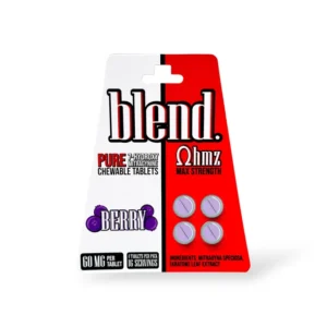 Blend. 7-Hydroxymitragynine Max Strength Chewable Tablets Berry 60mg Per Tablet